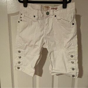 White Jean Shorts